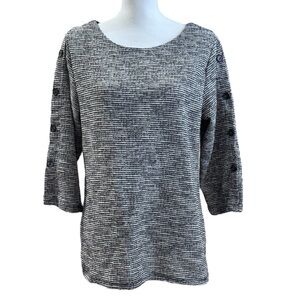 Carolyn Taylor Black Creme Textured Tunic XL